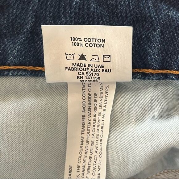 Frank & Oak Jeans Size 27 Nina Wide Leg Cropped Denim High Rise Raw Hem - Picture 9 of 10